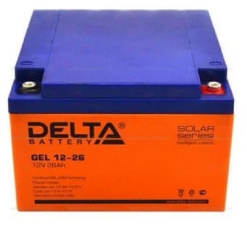 Аккумулятор для ИБП Delta Battery GEL 12-26 26А/ч-12V для UPS EN болт М5 обратная - 174x166x125